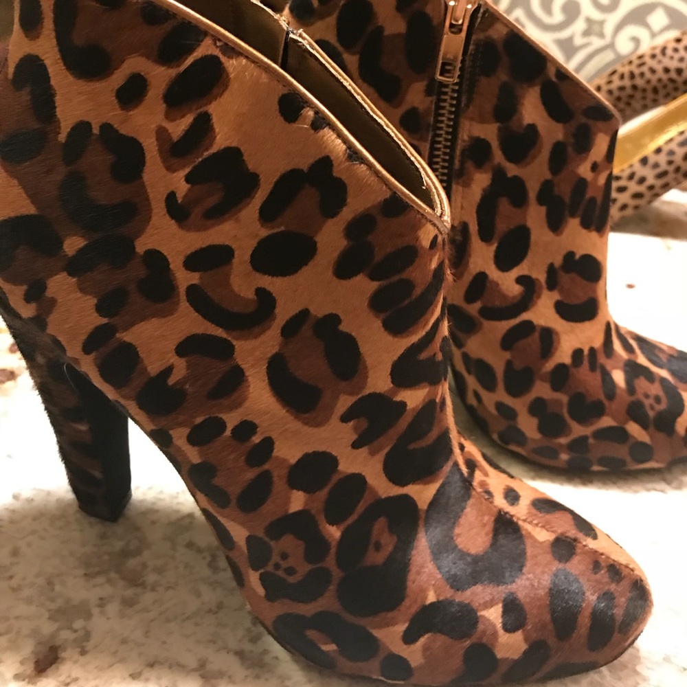 Jessica Simpson Pony Hair Leopard Booties